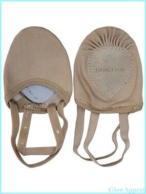 DANCEYOU Lyrical Dance Shoes Stretch Canvas Half Sole Pirouette Turners